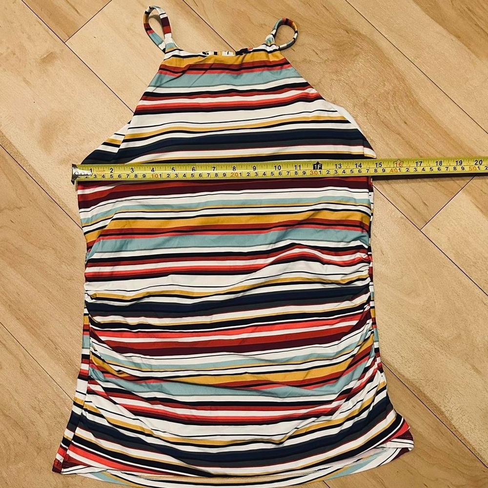 Anne Cole multicoloured striped tankini swimsuit. Top with built-in bra. Size XL - Picture 4 of 8